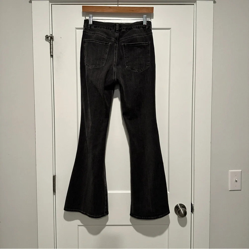 NWOT Express high rise black flare jeans - ultra hyper stretch - Picture 4 of 6